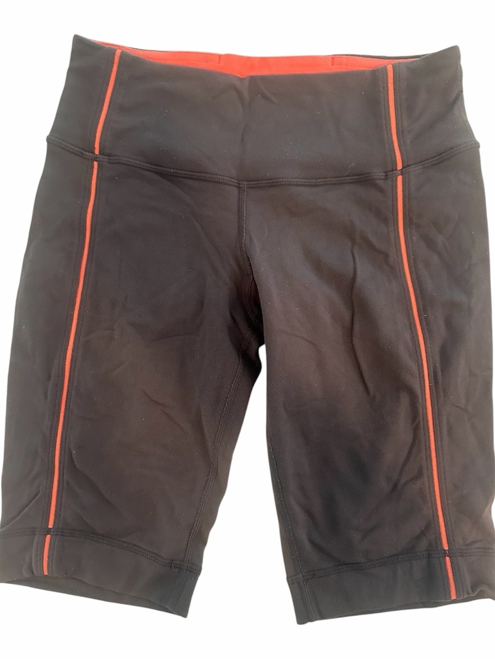 lululemon athletica Black Athletic Shorts with Orange Piping